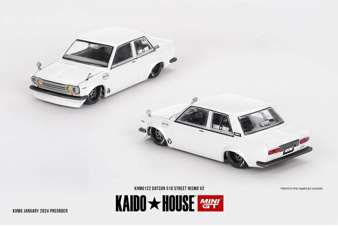 Kaido House x MINI GT 1:64 Datsun 510 Pro Street HKS V1 / Nissan Fairlady Z