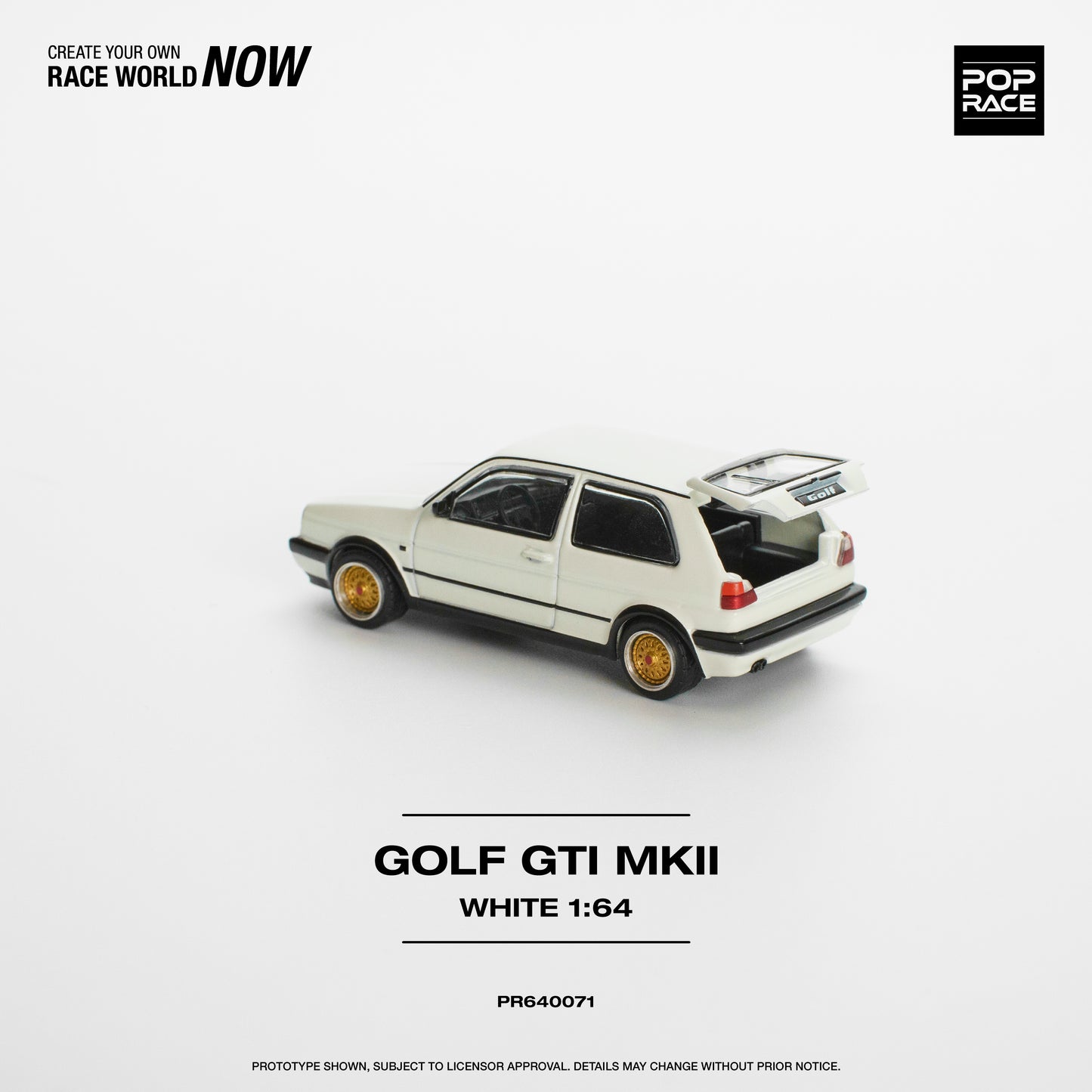 (Pre-Order) Pop Race 1/64 Volkswagon GOLF GTI WHITE -  2024 Q1