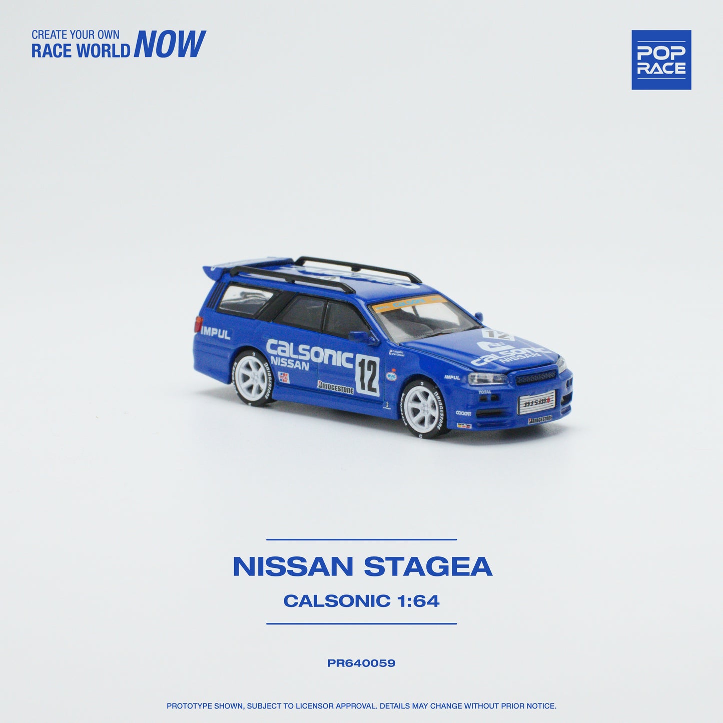(Pre-Order) Pop Race 1/64 NISSAN STAGEA CALSONIC LIVERY - 2024 Q1