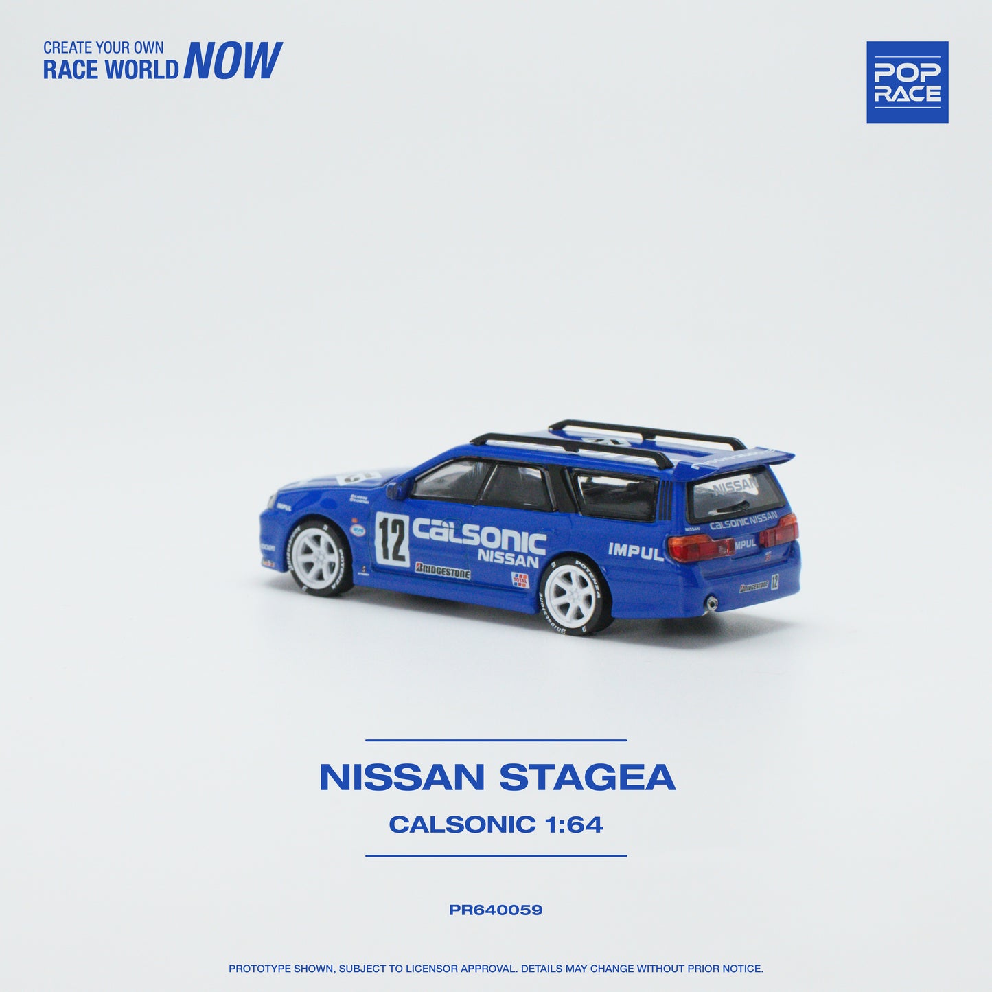 (Pre-Order) Pop Race 1/64 NISSAN STAGEA CALSONIC LIVERY - 2024 Q1