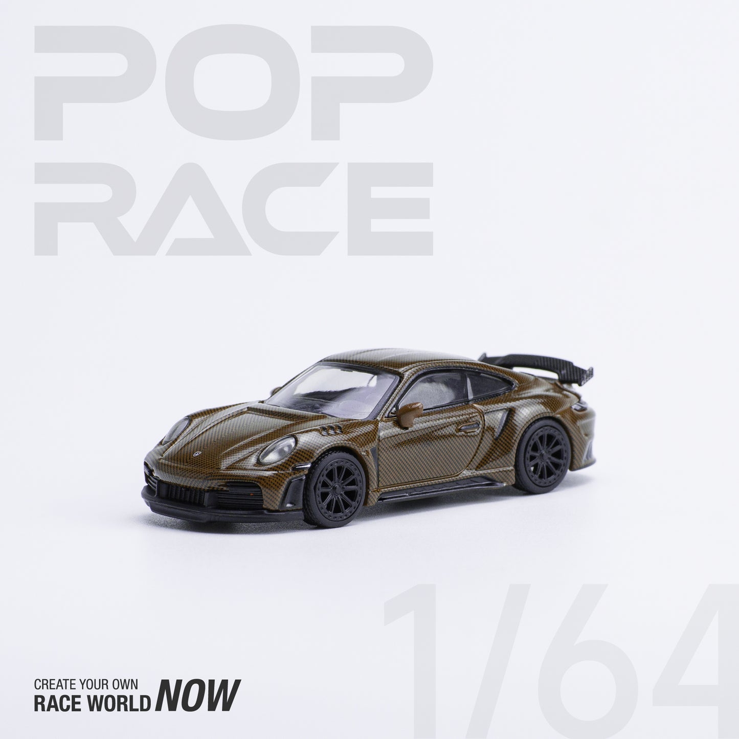 (Pre-Order) Pop Race 992 Stinger GTR Carbon Edition - Brown 1/64