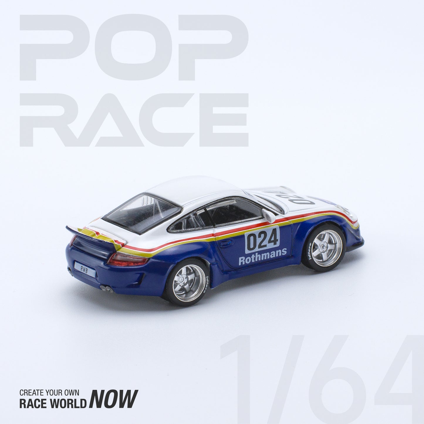 (Pre-Order) Pop Race  1/64 Porsche RWB 997 RED BLUE