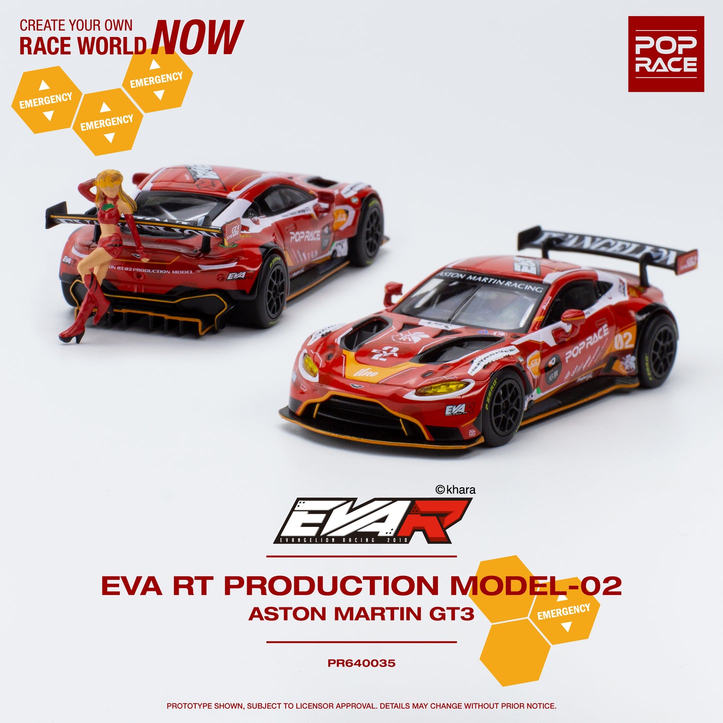 Pop Race 1/64 EVA RT PRODUCTION MODEL-02 ASTON MARTIN GT3 WITH FIGURE