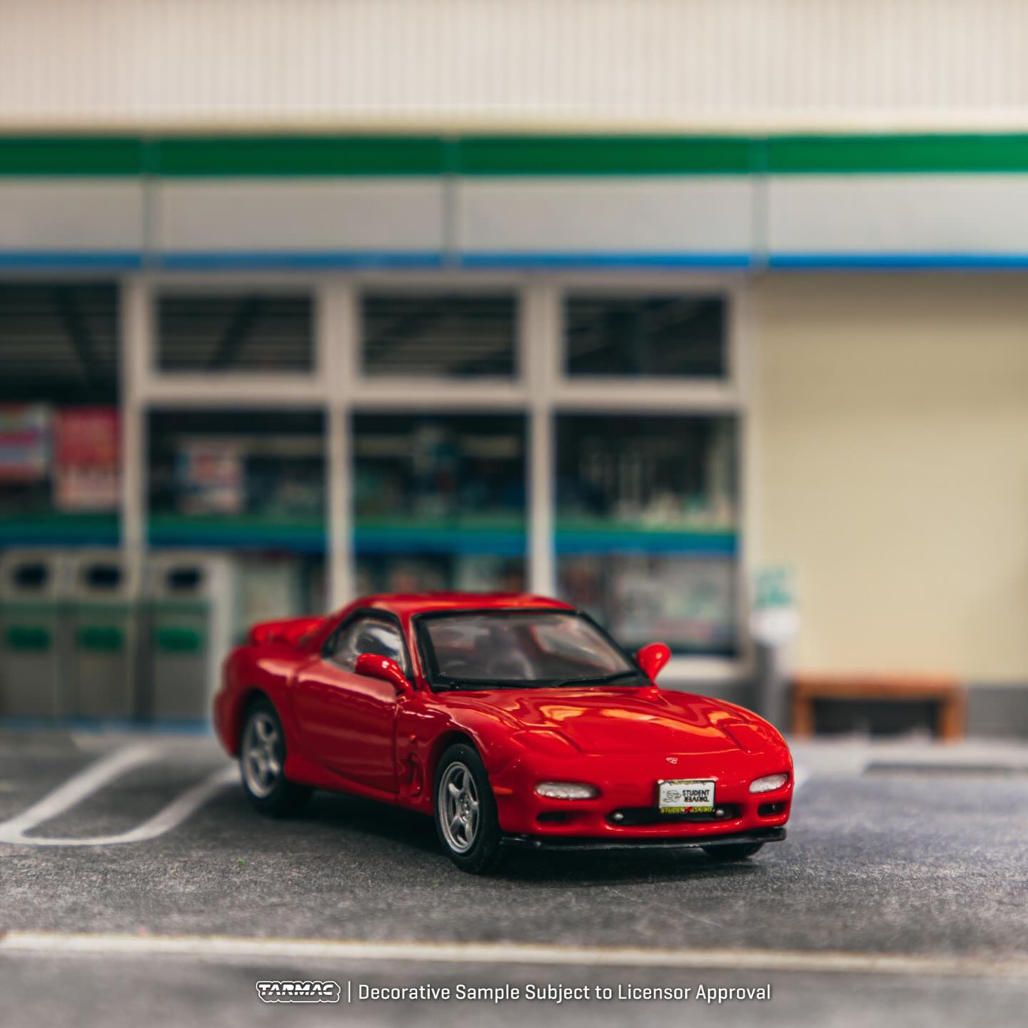(Pre-order)Tarmac Works x J-Collection 1:64 Mazda RX-7 FD3S STUDENT DRIVER – Red
