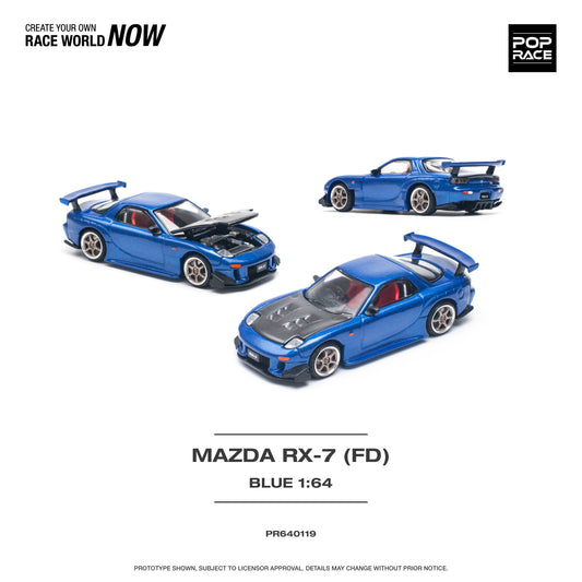 (Pre-Order) Pop Race MAZDA RX-7 (FD3S) RE-AMEMIYA WIDEBODY METALLIC BLUE