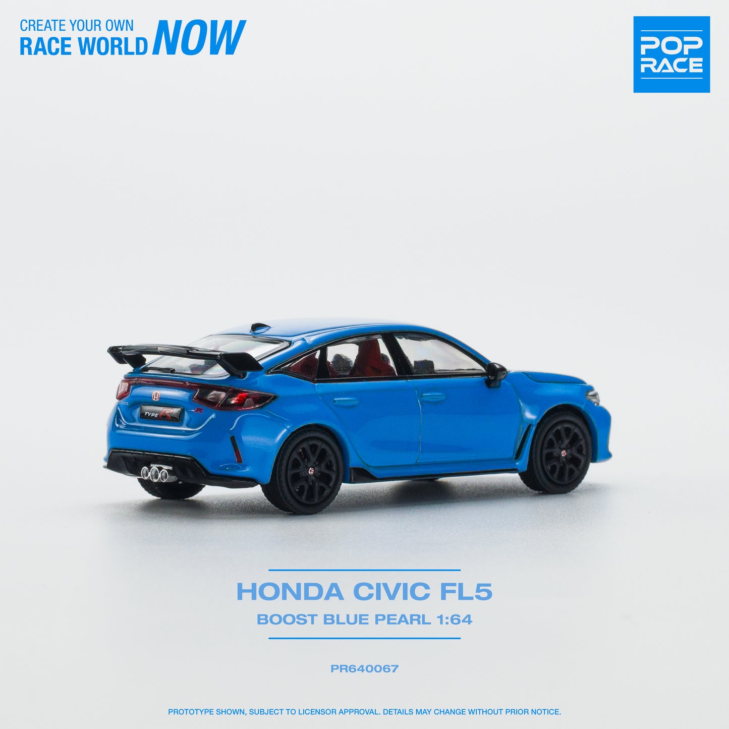 (Pre-Order) Pop Race  1/64 HONDA CIVIC FL5 BOOST BLUE PEARL