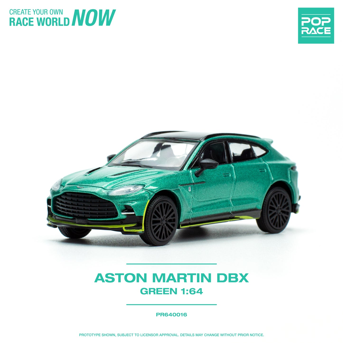 (Pre-Order) Pop Race 1/64 ASTON  MARTIN DBX RACING GREEN