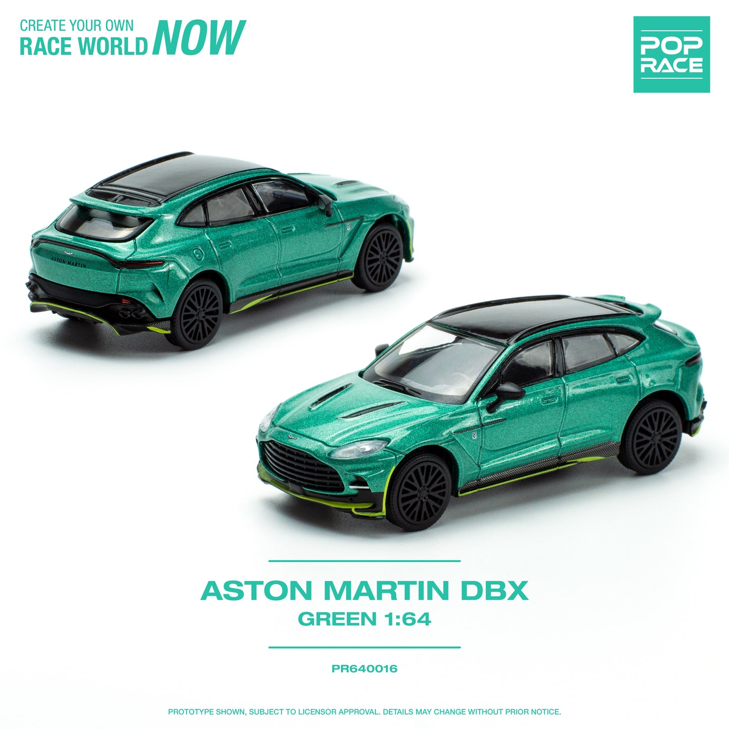 (Pre-Order) Pop Race 1/64 ASTON  MARTIN DBX RACING GREEN