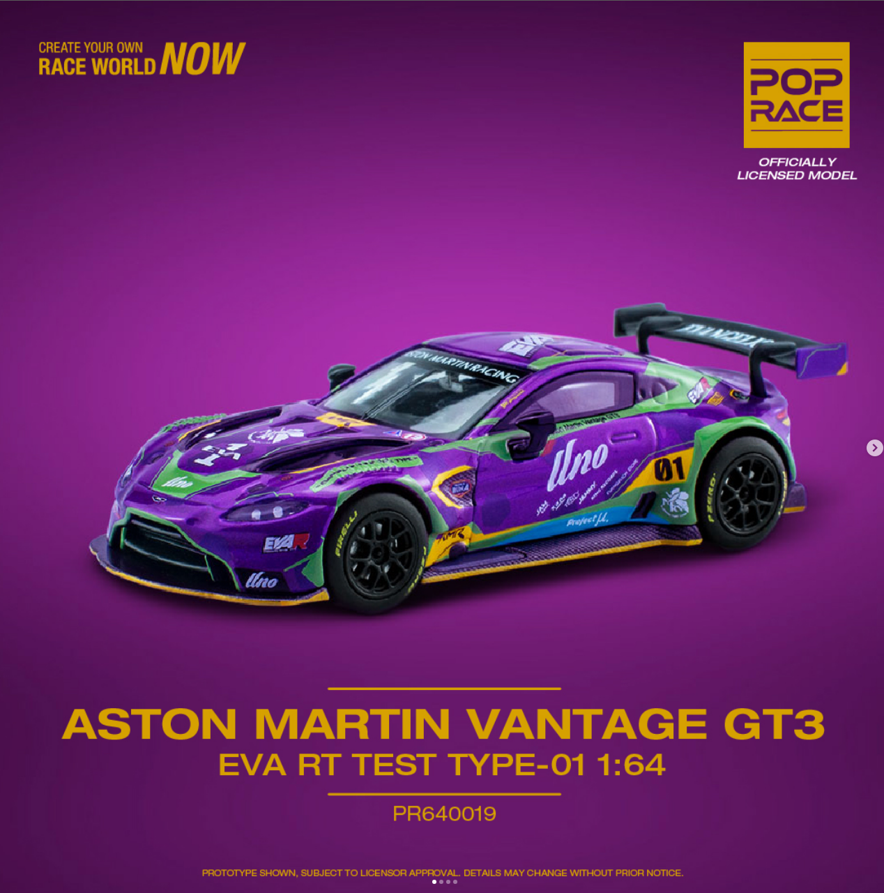 (Pre-Order) Pop Race ASTON MARTIN GT3 EVA RT TEST TYPE-01 1:64