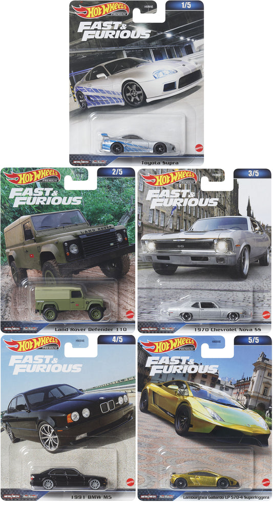 HOT WHEELS 2023 FAST & FURIOUS RELEASE D SET OF 5