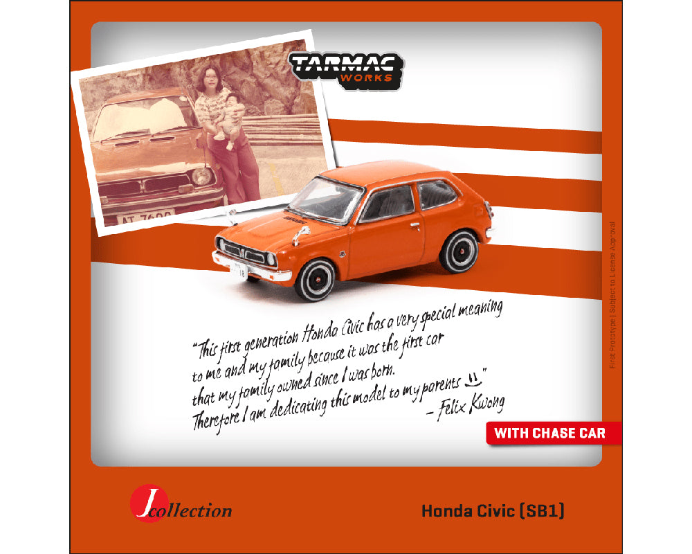 (Pre-order) Tarmac Works J-Collection 1:64 Honda Civic (SB1) – Orange – J-Collection
