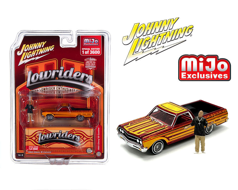 (Pre-order) Johnny Lightning 1:64 Lowriders 1965 Chevrolet El Camino with American Diorama Figure Limited 3,600 Pieces – Mijo Exclusives