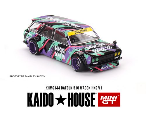 (Pre-Order) Kaido House x Mini GT 1:64 Datsun KAIDO 510 Wagon HKS V1 – Oil Splash Pattern