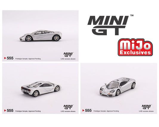 (Pre-Order) Mini GT 1:64 McLaren F1 – Magnesium Silver – Mijo Exclusives