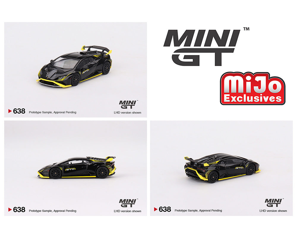 (Preorder) Mini GT 1:64 Lamborghini Huracán STO Nero Noctis – MiJo Exclusives