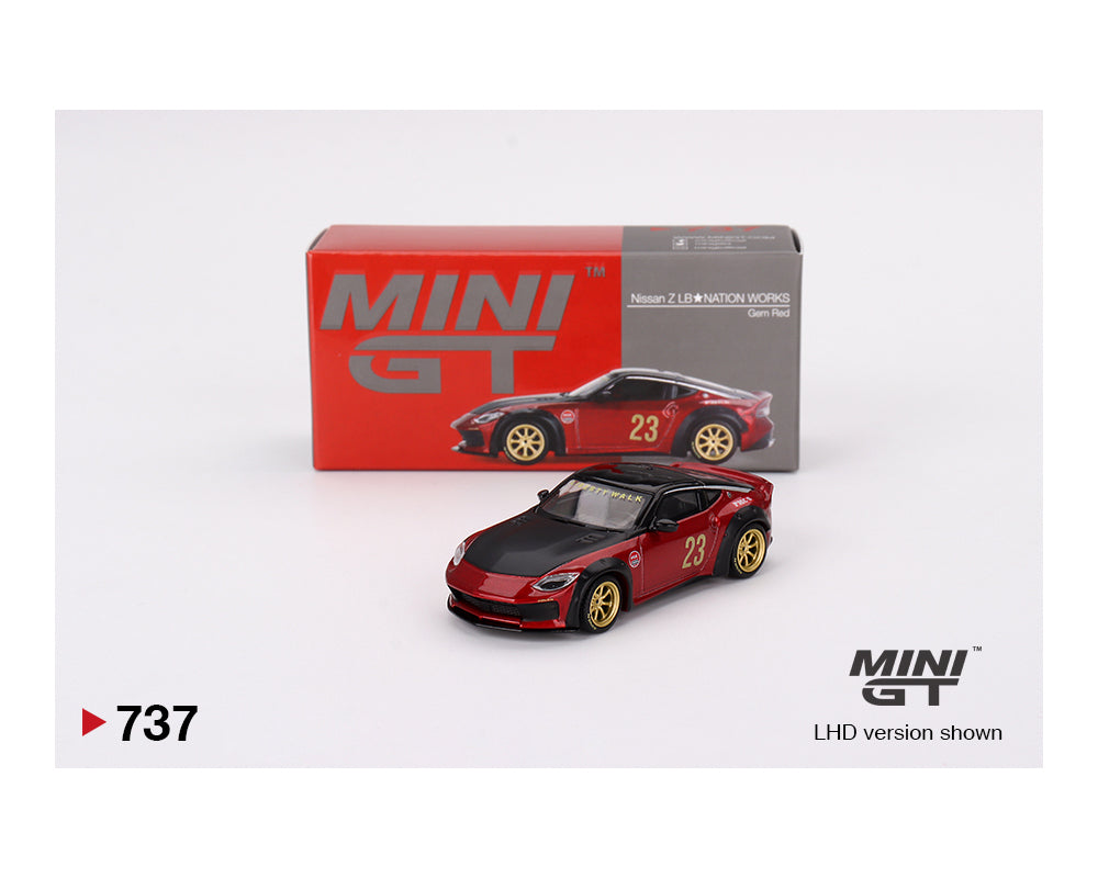 (Pre-order) Mini GT 1:64 CLDC Magazine with Nissan Z LB Nation Works – M Red – China CLDC Exclusives