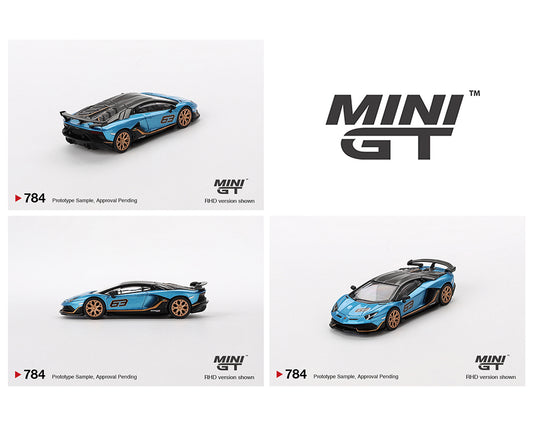 (Pre-order) Mini GT 1:64 Lamborghini Aventador SVJ 63 – Blu Aegir – Mijo Exclusives