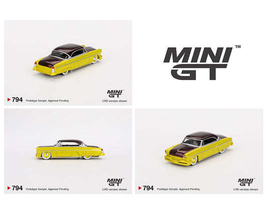 (Pre-order) Mini GT 1:64 Lincoln Capri Custom Hot Rod 1954 – Lime Yellow- Mijo Exclusives
