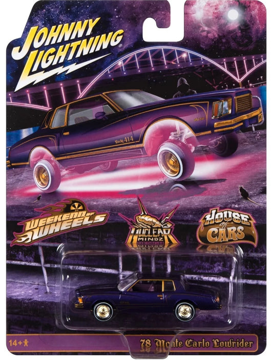 Johnny Lightning 1:64 Weekend Of Wheels 2023 Exclusive 1978 Chevrolet Monte Carlo Lowrider – Purple