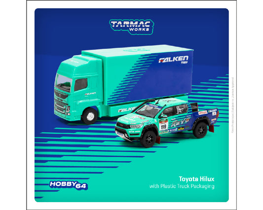 (Pre-order) Tarmac Works 1:64 Toyota Hilux AXCR 2017 Falken with Truck Packaging- Hobby64