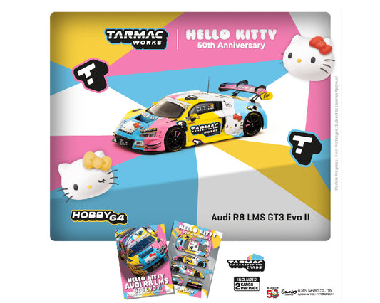 (Pre-order) Tarmac Works 1:64 Audi R8 LMS GT3 Evo II Macau GT Cup – FIA GT World Cup 2023 – Race Version Uno Racing Adderly Fong Model Car + Trading Cards Combo Set- Hobby64
