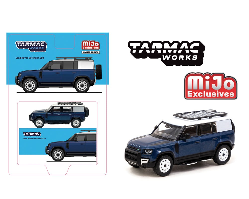 (Pre-order) Tarmac Works 1:64  Land Rover Defender 110 – Blue – Global64 – MiJo Exclusives