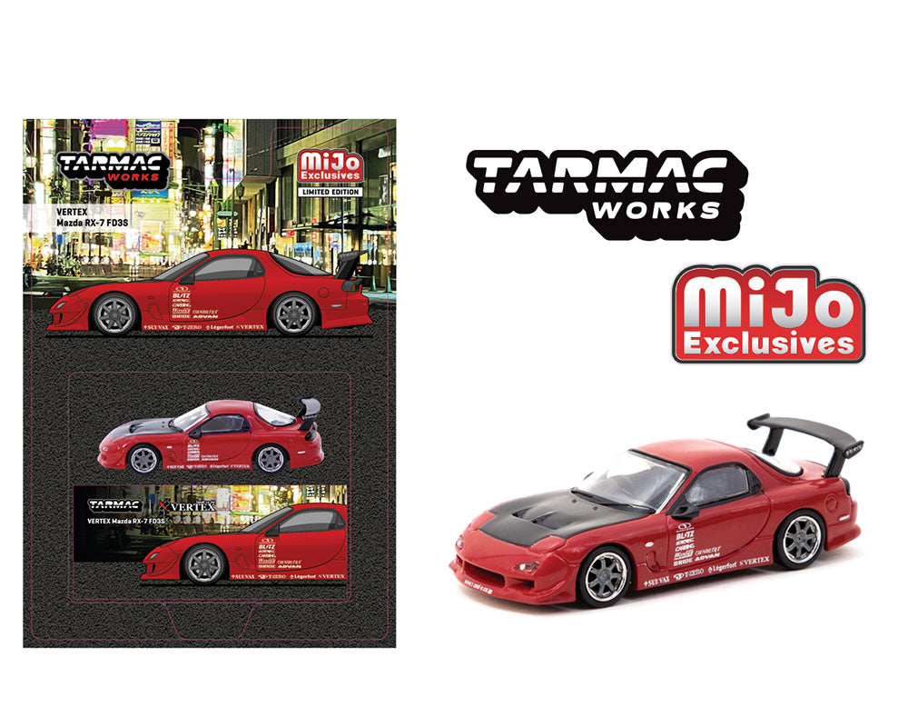 (Preorder) Tarmac Works 1:64 VERTEX Mazda RX-7 FD3S – Red – Global64 – MiJo Exclusives-