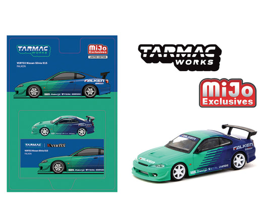 (Pre-order) Tarmac Works 1:64 VERTEX Nissan Silvia S15 Falken Livery – Blue – Global64 – MiJo Exclusives
