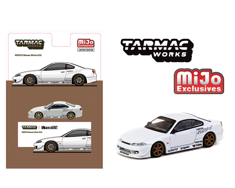 (Pre-order) Tarmac Works 1:64  VERTEX Nissan Silvia S15 – White – Global64 – Mijo Exclusives