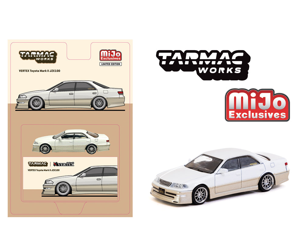 (Pre-order) Tarmac Works 1:64 VERTEX Toyota Mark II JZX100 Lamley Special – White Metallic Global64 – MiJo Exclusives