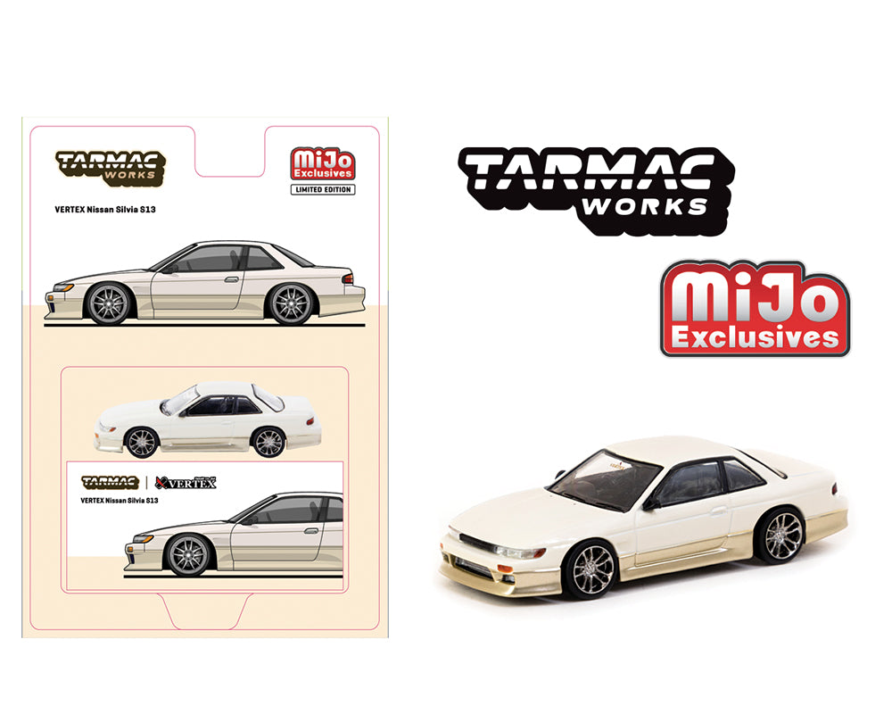 (Pre-order) Tarmac Works 1:64 Vertex Nissan Silvia S13 – White – Global64 – Mijo Exclusives