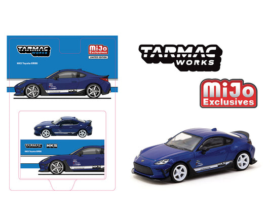 (Pre-order) Tarmac Works 1:64HKS Toyota GR86- Blue Metallic – Global64 – MiJo Exclusives