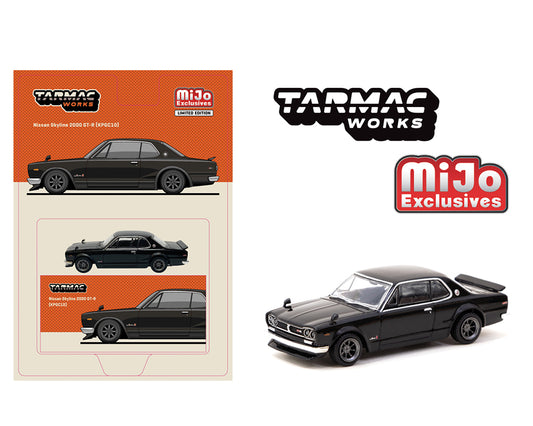 (Pre-order) Tarmac Works 1:64 Nissan Skyline 2000 GT-R (KPGC10) – Black – Global64 – MiJo Exclusives