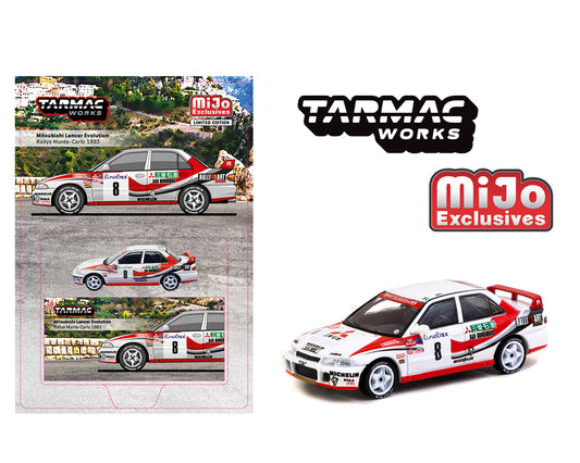 (Pre-order) Tarmac Works 1:64  Mitsubishi Lancer Evolution Rallye Monte-Carlo 1993 K. Eriksson / S. Parmander – Global64 – Mijo Exclusives