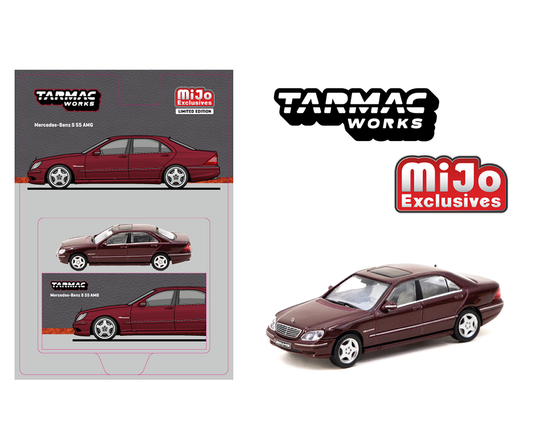 (Pre-order) Tarmac Works 1:64 Mercedes-Benz S 55 AMG – Bordeaux Red Metallic – Global 64