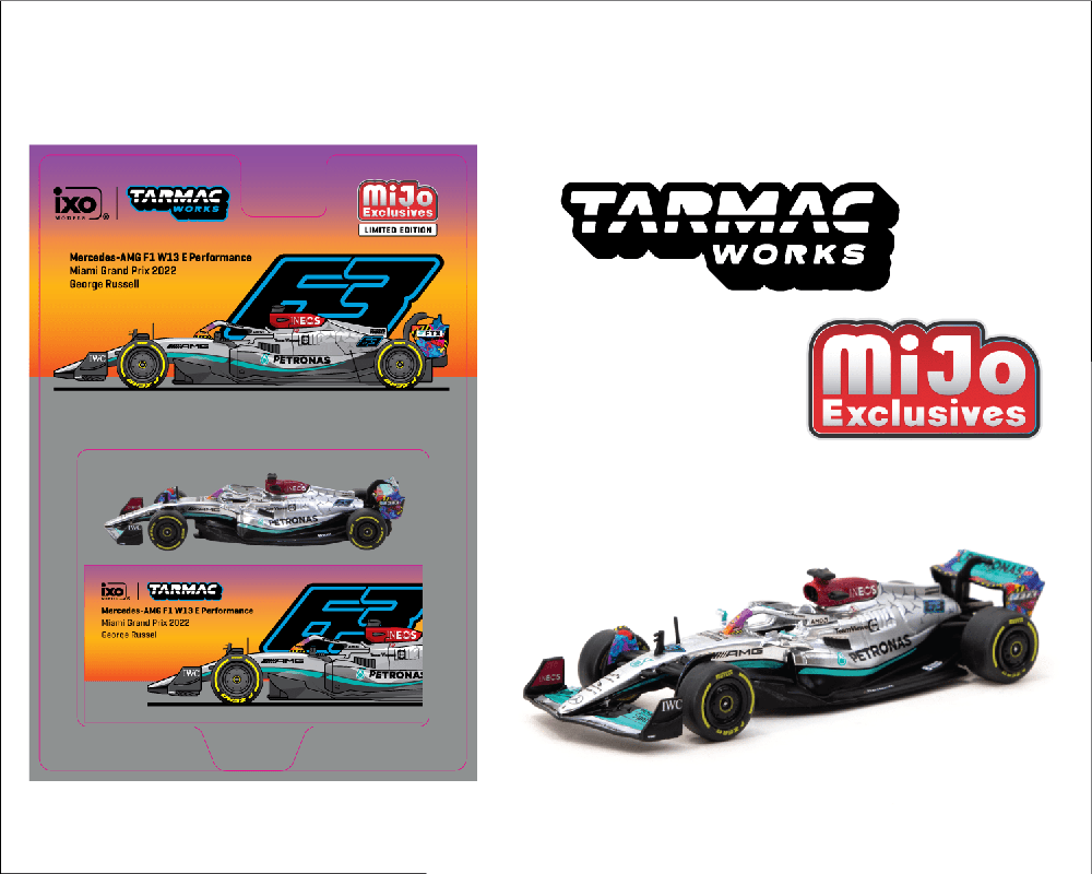 (Pre-order) Tarmac Works 1:64 Mercedes-AMG F1 W13 E Performance Miami Grand Prix 2022 George Russell- MiJo Exclusives
