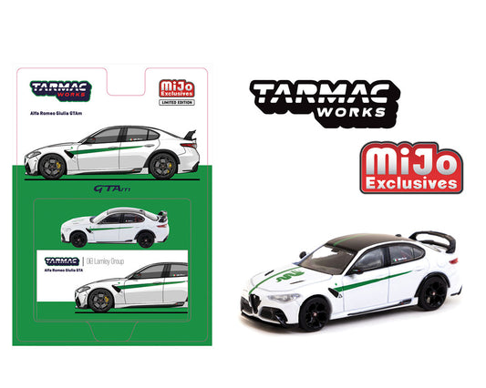 (Pre-order) Tarmac Works 1:64 Alfa Romeo Giulia GTAm – White Green- Global64 – MiJo Exclusives