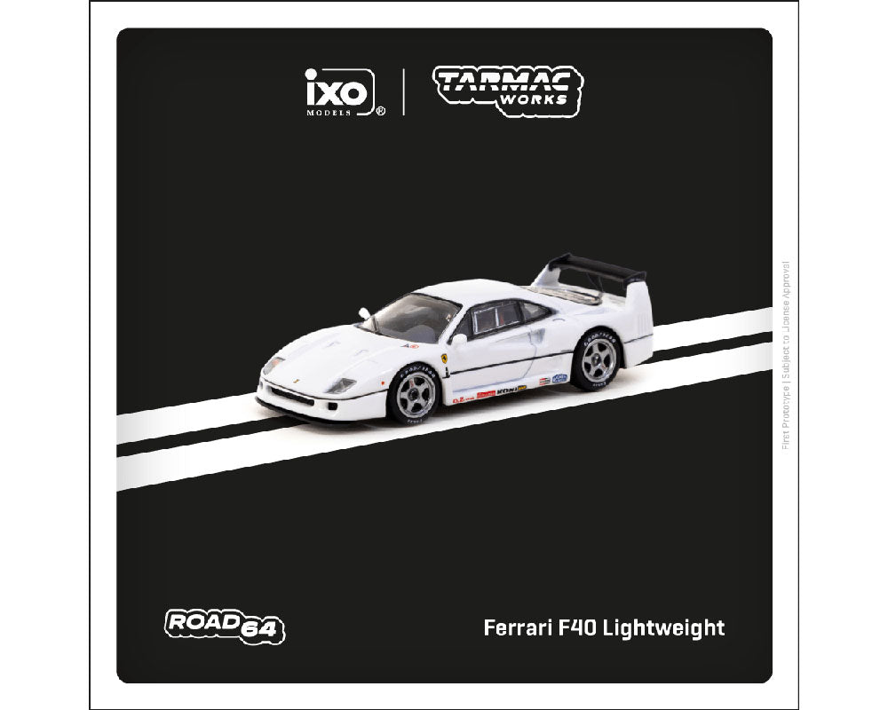(Pre-order) Tarmac Works 1:64  Ferrari F40 Lightweight – White – Road64