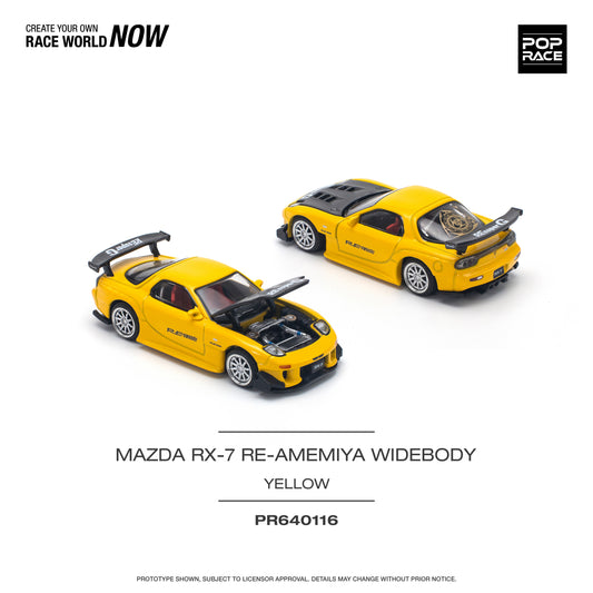 (Pre-order) Pop Race MAZDA RX-7 (FD3S) RE-AMEMIYA WIDEBODY YELLOW